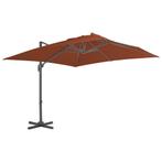 vidaXL Zwevende parasol met aluminium paal terracotta, Tuin en Terras, Verzenden, Nieuw