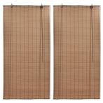 vidaXL Rolgordijnen 2 st 80x160 cm bamboe bruin, Verzenden, Nieuw