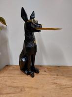Statue, black dog in origami modern - 76 cm - polyresin