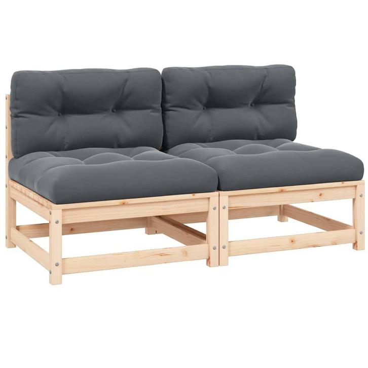 2x Massief Grenen Tuinbank met Kussens | Retour Deal, Tuin en Terras, Tuinbanken, Nieuw, Hout, Verzenden