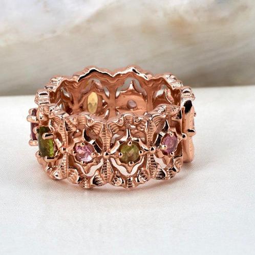 Zonder Minimumprijs - Ring Zilver - 1.00ct. tw. Toermalijn -, Handtassen en Accessoires, Ringen