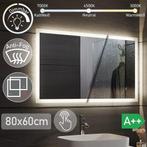 LED Badkamer spiegel 80x60 cm, horizontaal of verticaal te p, Verzenden, Nieuw