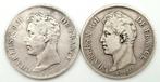 France. Charles X. 5 Francs 1826-W & 1828-W (lot of 2 coins), Postzegels en Munten, Munten | Europa | Euromunten