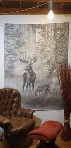 Zeldzaam jacquardweefsel van alpaca-wol - 185x140cm - Ezel, Antiek en Kunst