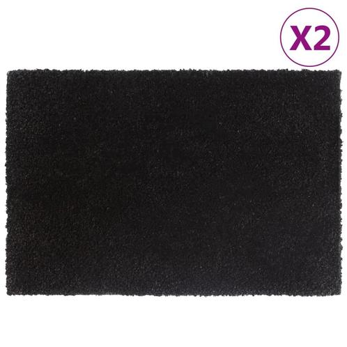 vidaXL Deurmatten 2 st 40x60 cm getufte kokosvezel zwart, Tuin en Terras, Deurmatten, Nieuw, Verzenden
