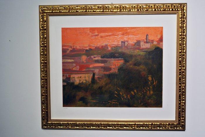 Ugo Attardi (1923-2006) - Paesaggio romano, Antiek en Kunst, Antiek | Overige Antiek