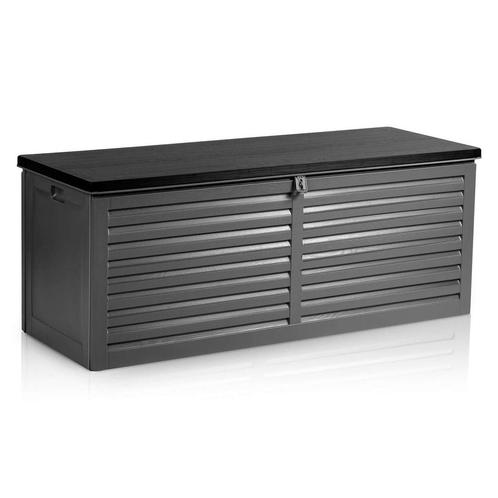 Stevige opbergbox voor buiten - 390 liter inhoud - zwarte..., Tuin en Terras, Tuinmeubel-accessoires, Nieuw, Ophalen of Verzenden