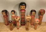 Negen decoratieve vintage kokeshi-poppen (GRATIS verzending)