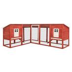 vidaXL Konijnenhok voor buiten met ren massief vurenhout, Dieren en Toebehoren, Knaagdieren en Konijnen | Hokken en Kooien, Verzenden