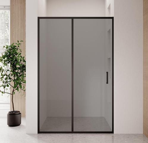 Douchewand Calgary 100 x 190 cm Zwart – Getint 8 mm, Doe-het-zelf en Bouw, Sanitair, Nieuw, Verzenden