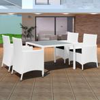 vidaXL 5-delige Tuinset poly rattan crèmewit, Tuin en Terras, Tuinsets en Loungesets, Verzenden, Nieuw, Tuinset