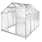tectake Kweekkas van aluminium met fundering, 185x250x195cm, Tuin en Terras, Verzenden, Nieuw