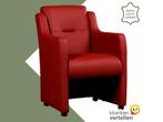 Leren eetkamerstoel Mass - Toledo Red (rood) - Met, Huis en Inrichting, Stoelen, Eigentijds, Modern, Nieuw, Leer, Ophalen of Verzenden