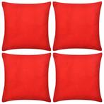 vidaXL Housses de coussin 4 pcs Coton Rouge 80x80 cm