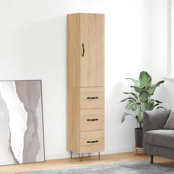 vidaXL Hoge kast 34,5x34x180 cm bewerkt hout sonoma, Verzenden