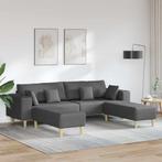 vidaXL Stoffen Sofa met kussen Donkergrijs 208 cm Stof, Verzenden, Nieuw