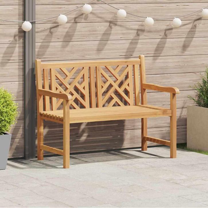 vidaXL Tuinbank Bruin 114 x 60 x 90 cm Massief teakhout, Tuin en Terras, Tuinsets en Loungesets, Nieuw, Verzenden