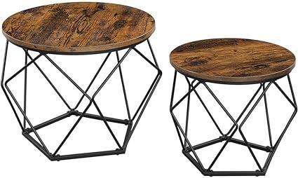 Salontafel 2-set Bijzettafel Industrieel Vintage Bruin Zwart, Huis en Inrichting, Tafels | Bijzettafels, Nieuw, Ophalen of Verzenden