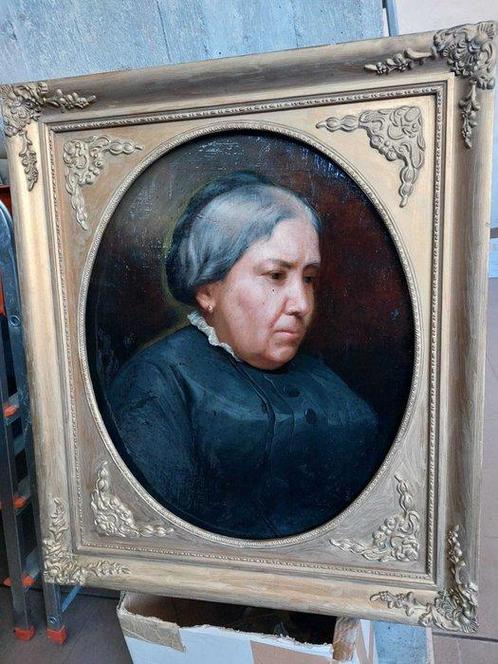 Luigi Fabron (1855-1907) - Ritratto della Signora Vilbor, Antiek en Kunst, Kunst | Schilderijen | Klassiek