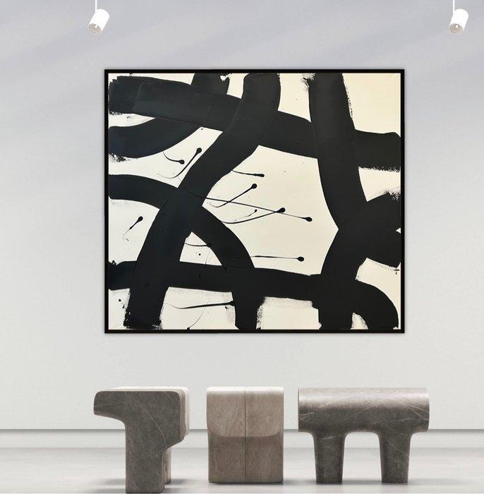 Stefanie Raus - Verschlungen schwarz 992 XXL, Antiek en Kunst, Kunst | Schilderijen | Modern