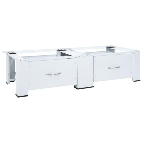 vidaXL Dubbele wasmachine sokkel met lades wit, Elektronische apparatuur, Wasmachines, Nieuw, Verzenden