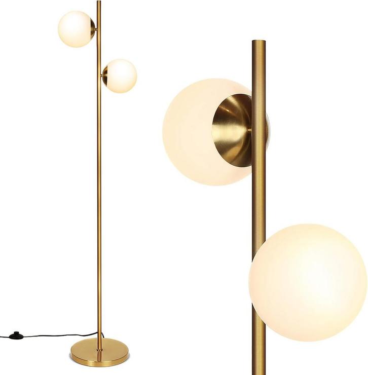 Vloerlamp - Staande lamp - 165 cm - Goud - COSTWAY, Huis en Inrichting, Lampen | Vloerlampen, Nieuw, Verzenden