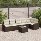 vidaXL 6-delige tuinset met kussens in grijs poly rattan, Verzenden, Nieuw