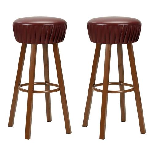 vidaXL Chaises de bar lot de 2 marron similicuir, Maison & Meubles, Tabourets de bar, Neuf, Envoi