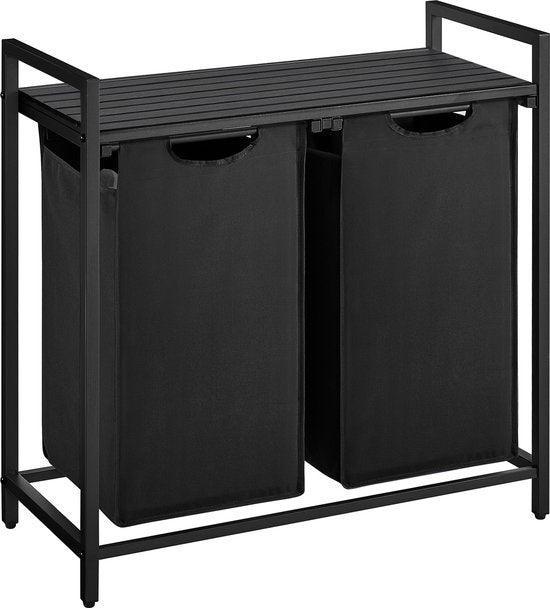 2dekans | ODADDY® Wasmand - 2 vakken – Uitschuifbare, Huis en Inrichting, Woonaccessoires | Schalen en Manden, Ophalen of Verzenden