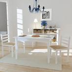 vidaXL Eetkamerstoelen 2 st massief rubberwood en fluweel, Huis en Inrichting, Verzenden, Nieuw