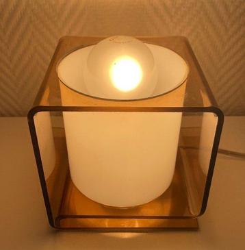 Lampe de table - Plexiglass - Lampe Cube Vintage Space Age