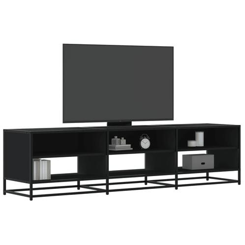 vidaXL Tv-meubel 180x40x46 cm bewerkt hout zwart, Huis en Inrichting, Kasten |Televisiemeubels, Nieuw, Verzenden