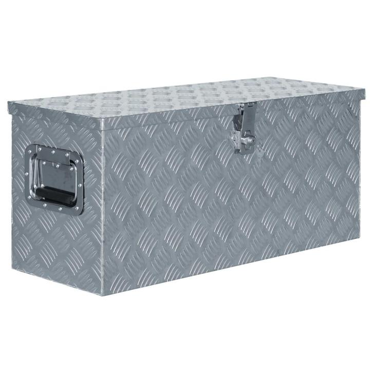 vidaXL Aluminium kist 80x30x35 cm zilverkleurig, Doe-het-zelf en Bouw, Gereedschapskisten, Nieuw, Verzenden