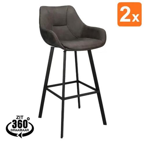 Barkrukken | BIAS | Microleder/Metaal | Anthracite | Zwarte, Zakelijke goederen, Horeca | Keukenapparatuur, Nieuw in verpakking