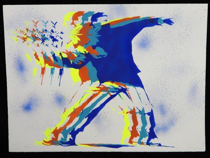 Ziegler T (XX-XXI) - 70s Banksy Thrower, Antiquités & Art, Art | Peinture | Moderne