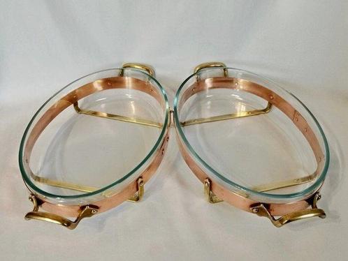 Nilsjohan - Rolf Sinnemark - Ovenschaal (2) - Glas, Koper,, Antiek en Kunst, Antiek | Meubels | Stoelen en Sofa's