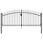vidaXL Hekpoort dubbele deur met speren bovenkant 300x150 cm, Tuin en Terras, Verzenden, Nieuw