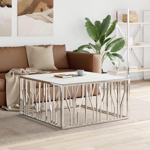 vidaXL Salontafel 100x100x50 cm roestvrij staal en glas, Huis en Inrichting, Tafels | Salontafels, Nieuw, Verzenden