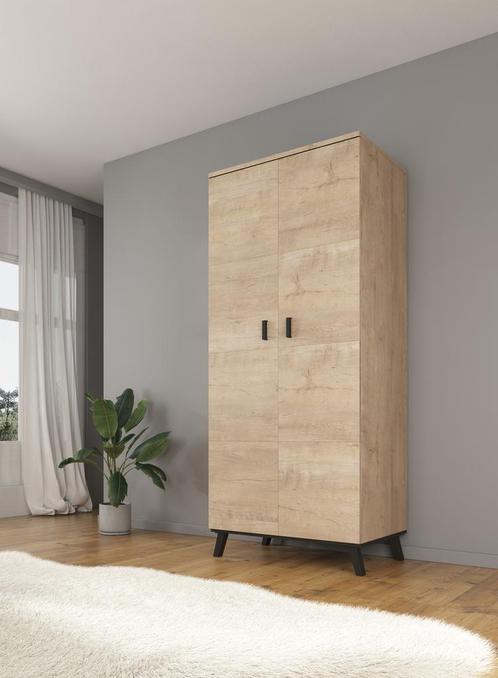 Kledingkast Jenny - Eiken - Zwart - 81 cm - Garderobekast, Huis en Inrichting, Kasten | Overige, Nieuw, Verzenden