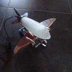 Tafellamp - chroom, staalplaat, glas - Dakota DC-3-vliegtuig