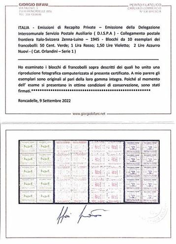 Italië 1945/1945 - Italië 1945, Uitgiften van Privé