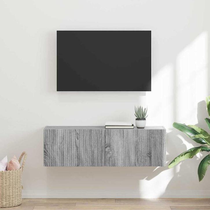 vidaXL TV Wandkast Grijs Sonoma 60 x 31 x 29.5 cm Bewerkt, Huis en Inrichting, Kasten |Televisiemeubels, Nieuw, Verzenden