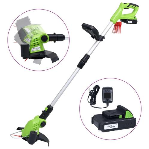 vidaXL Accugrastrimmer met accu 20 V 1500 mAh Li-ion, Jardin & Terrasse, Outils à main, Envoi