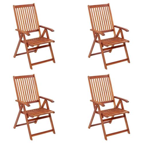 vidaXL Tuinstoelen inklapbaar 4 st massief acaciahout, Tuin en Terras, Tuinstoelen, Nieuw, Verzenden
