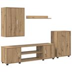 vidaXL Tv-meubelset Wandgemonteerd 4 pcs Artisan Eiken, Huis en Inrichting, Verzenden, Nieuw