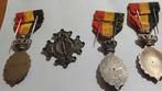 Belgique. Lotto 4 medaglie militari 1950 Habilete Moralite, Postzegels en Munten