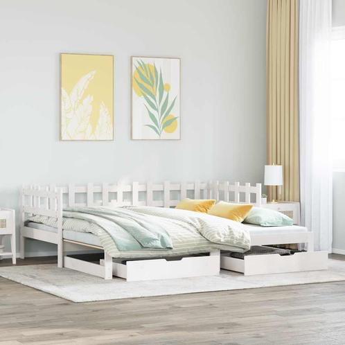 vidaXL Slaapbank met onderschuifbed/lades zonder matras, Huis en Inrichting, Slaapkamer | Bedden, Nieuw, Verzenden