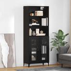 vidaXL Highboard met lade Zwart Eiken 69,5 x 34 x 180 cm, Huis en Inrichting, Kasten | Dressoirs, Verzenden, Nieuw