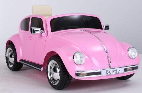 Kinderauto, VW BEETLE,  roze, 12V , leder, 2.4ghz, NIEUW!!, Enfants & Bébés, Jouets | Extérieur | Véhicules à batterie, Envoi