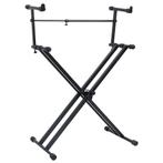 vidaXL Keyboardstandaard X-frame dubbel versterkt zwart, Muziek en Instrumenten, Overige Muziek en Instrumenten, Verzenden, Nieuw